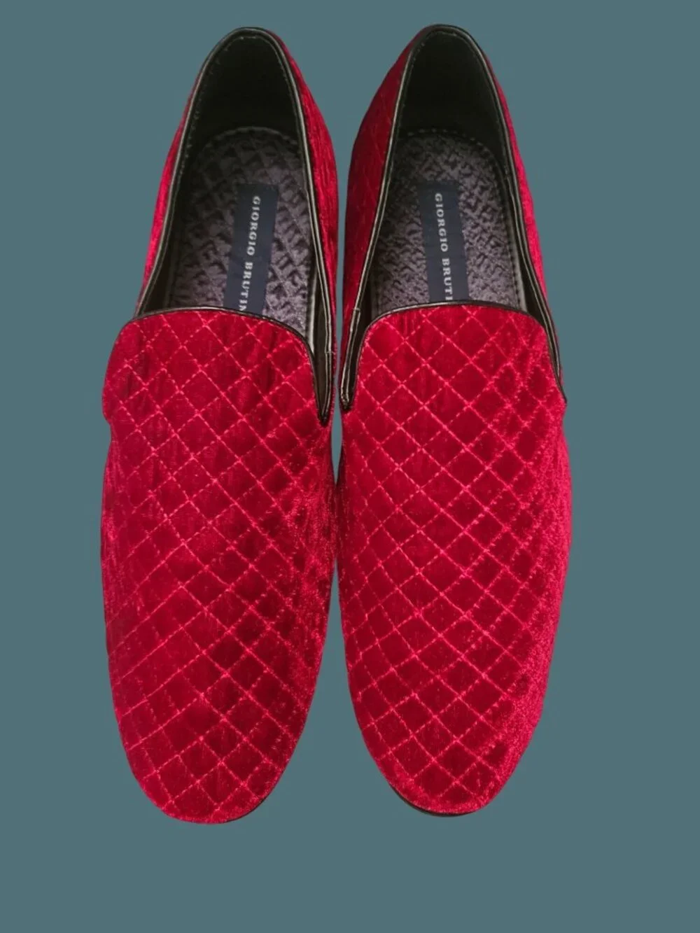 Giorgio Brutini Chatwal Red Velvet Formal Evening Slip On Dress Loafers Men 13M